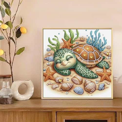 AiYuanzsh DIY Diamond Art Painting Kits for Adults, 5D Special Shape Crystal Rhinestone Diamond Art Kits for Beginners, for Home Wall Decoration Gift 12x12 inch, Turtle Sleeping