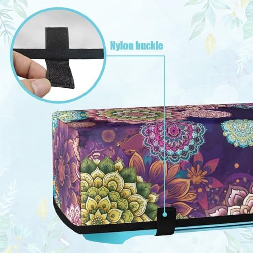 Binienty Purple Mandala Flower Cutting Machine Waterproof Protective Covers Compatible with Cricut, Scrapbooking Die-cut Machine Dust Covers Home Decor Accessories Supplies