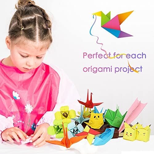 Origami Paper, Pack of 500 Sheets - 20 Vivid Colors - Double Sided - 6 Inch Square, Easy Fold Paper for Kids Adult Beginners Training Arts & Crafts Projects.