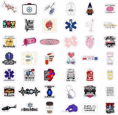 Emergency Medical Technician Stickers, EMT Stickers for Water Bottle and Laptop - EMS Party Supplies & Decorations, EMT Gifts for Women, Medical and Emergency Decals, Gifts for Women & Men