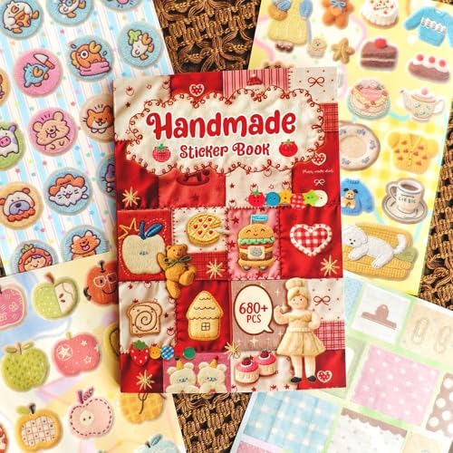 PRSTINCOL Japanese Sticker Book Aesthetic 30 Sheets of Vibrant Red Patterned Die Cut Stickers for Scrapbooking and Journaling