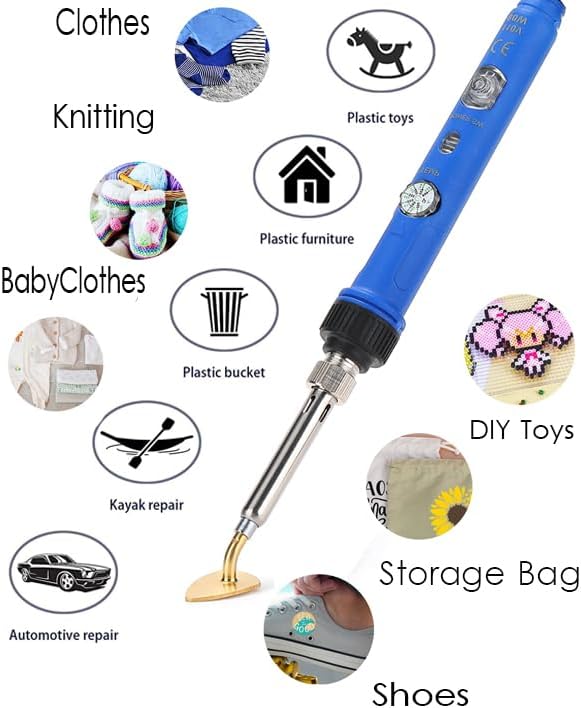 Arokimi Mini Iron, 80W Small Tiny Iron for Crafts Patches Hats (Blue)