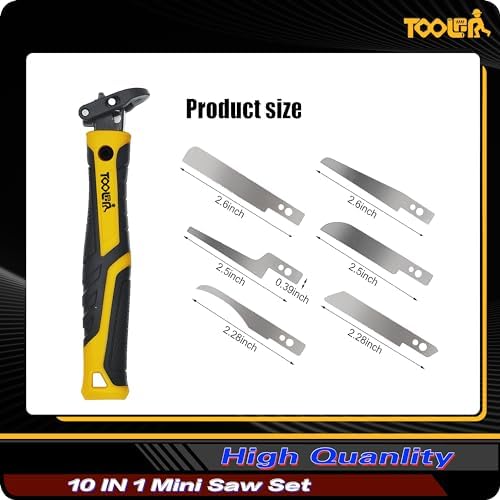 TOOLAN: 10-In-1 Model Craft Hand Saw & File Set. DIY Mini Razor Saw&File Kit for Handcrafted, Modeling, Plastic, and Other Fine Cutting, Reliable Blade Quick Change Mechanism