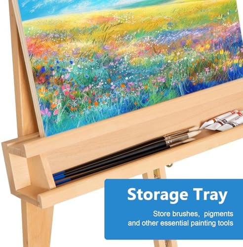 Falling in Art Large A-Frame Solid Beechwood Studio Easel for Painting