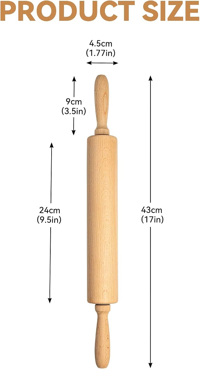 Professional Clay Rolling Pin, 17 Inch Non-Stick Clay Roller for Pottery and Slab Making –Duty Pottery Tool with Ergonomic Handles, Essential for Art Studios