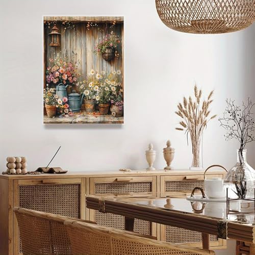 Clendo Flower Paint by Numbers Kit for Adults - Paint by Numbers for Adults Beginner, DIY Acrylic EasyPainting by Number on Canvas Home Wall Decor 16”W x 20”L