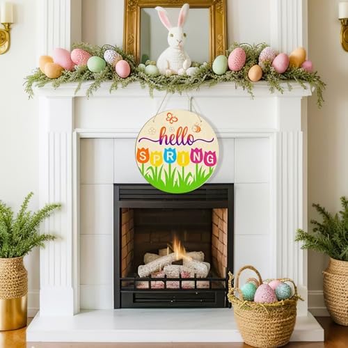 Large Size 12" Wooden Spring Ornaments to Paint, Flower Wooden DIY Blank Unfinished Round Wood Discs Ornament for Crafts Hanging Decorations(3PCS)