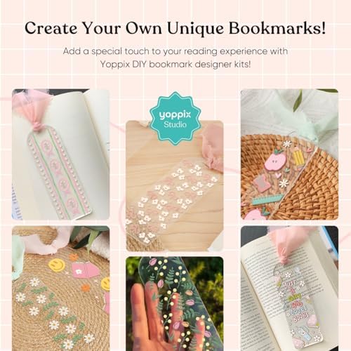 YOPPIX 6x2” Acrylic Bookmark Blanks- 20 Set Bookmark Making Kit with 20 UV DTF Stickers About Booklover Theme 20 Ribbon 80 Bookish Stickers for DIY Your Crafts Gift for Book Lover