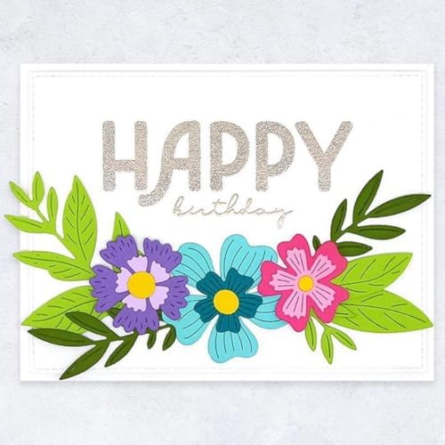 Scrapbooking Die-Cuts, Layer Frame Net Set Metal Cutting Dies for Card Making, Paper Craft Template, Background Embossing Stencils, DIY Album Décor (Flower Set C-11.4x11.3cm)
