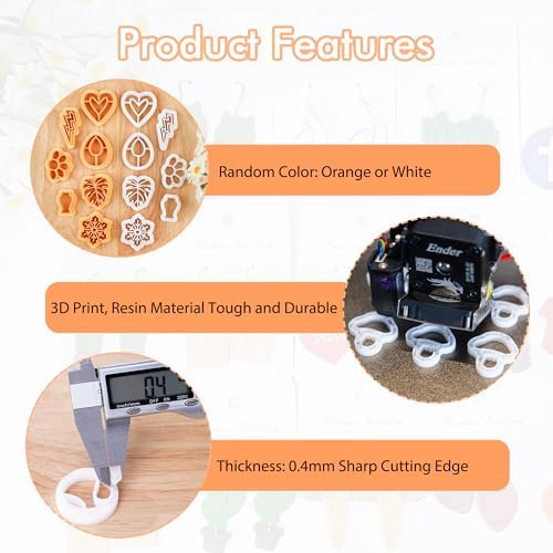 Puocaon Papel Picado Clay Cutters - 5 Pcs Mexican Tile Clay Cutters for Polymer Clay Jewelry, Day of the Dead Papel Picado Banner Polymer Clay Cutters for Earrings Making, Folk Art Clay Earring Cutter