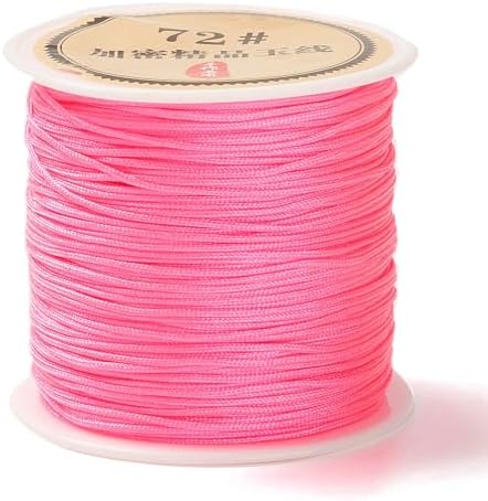 43 Yards Nylon String Friendship Bracelets String 0.8mm Nylon Beading Thread Braided Chinese Knotting Cord Macrame Cords for Kumihimo Necklaces Tassels Jewelry Crafts (Hot Pink)