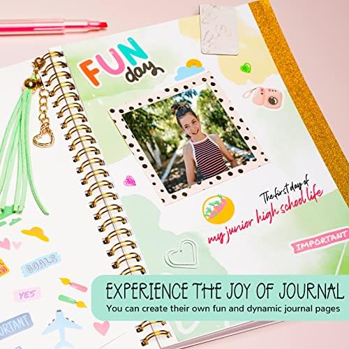 Gifts for Girls Age of 8 9 10 11 12 13 Years Old and Up, DIY Journal Set, Personalized Diary Stuff for Tweens Teens, Decorate Your Planner/Organizer, Journaling Arts Craft Kit. Ideal Toy Age 6-8