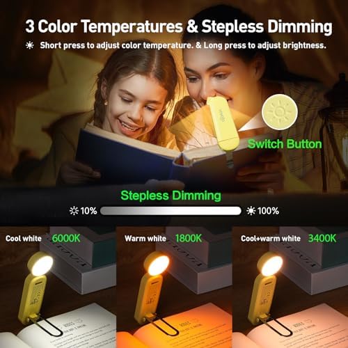 VAVOFO USB Rechargeable Book Light, Bookmark Clip on LED Reading Light
