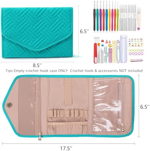 MYBAGZING Crochet Hook Case - Foldable Organizer for Knitting & Crochet Supplies - Knitting Accessories