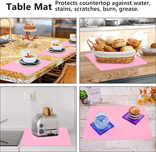 Gartful 3 PCS Nail Mats, Silicone Mat for Crafts, Arts, Jewelry Resin Casting Mold, Epoxy Resin, Coloring, Gluing, Painting, Desktop Countertop Protector Sheet, Placemat Table Pad, Pink (15.7"x11.8")
