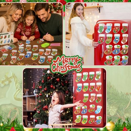 30 Pcs Christmas Diamond Art Magnet, Christmas Stockings Diamond Painting