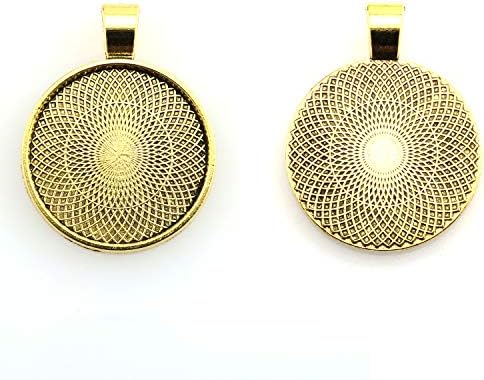 25pcs Round Bezel Pendant Trays Setting Cabochon Blank Base for DIY Crafting Photo Jewelry Findings Making Accessories 25mm