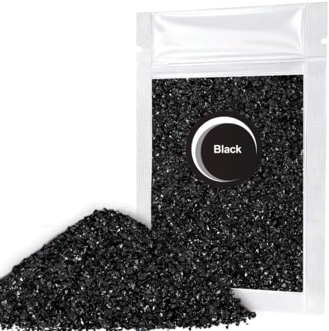 Matio 1.8oz/ 50g Crushed Glass, Black Irregular Metallic Chips