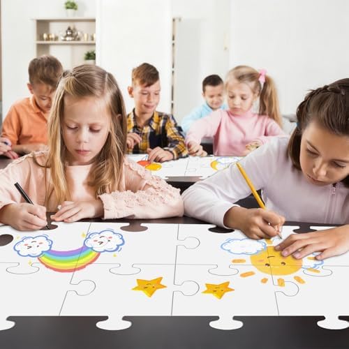 8.5x8.9'' Large White Blank Puzzle Pieces Oversize Puzzles(80Pcs White)