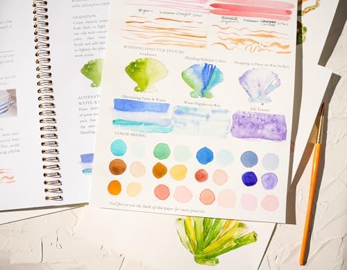 Seashore Watercolor Workbook – Ocean & Coastal Scenes with Pre-Outlined Pages, Step-by-Step Tutorials & Premium Cotton Cold Press Paper – Learn Watercolor for Beginners & Sea Life Art Lovers