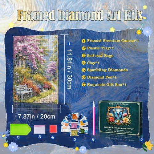JOOZ 5D Landscape Diamond Painting Kits for Adults with Frame, 8x12 Inch