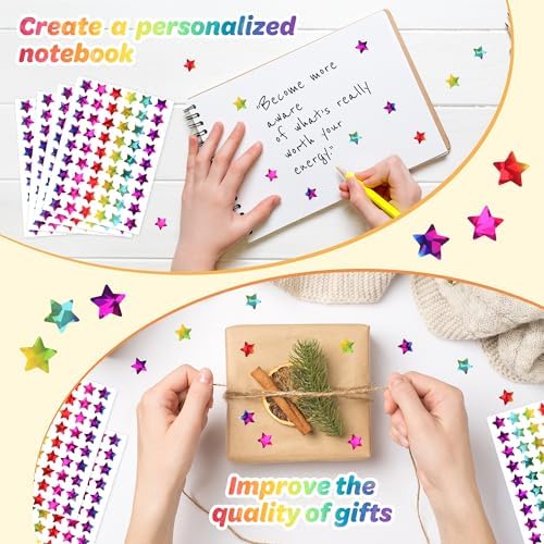 1728 PCS Star Stickers for Kids Reward, 0.6" Sparkly Holographic Stickers