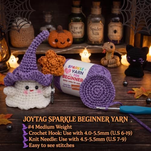 3 Pack Rose Gold Sparkle Yarn for Crocheting and Knitting,Rose Gold Metallic Glitter Crochet Knitting Yarn for Beginners with Easy-to-See Stitches Easy Yarn for Beginners Crochet Kit(3x50g)