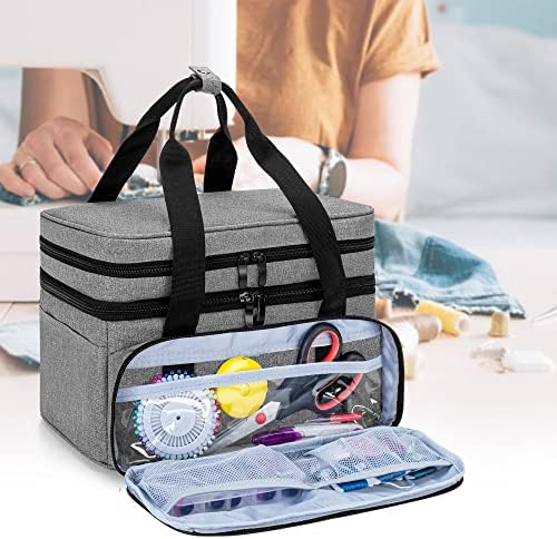 BAFASO Double Layer Sewing Accessories Organizer, Gray