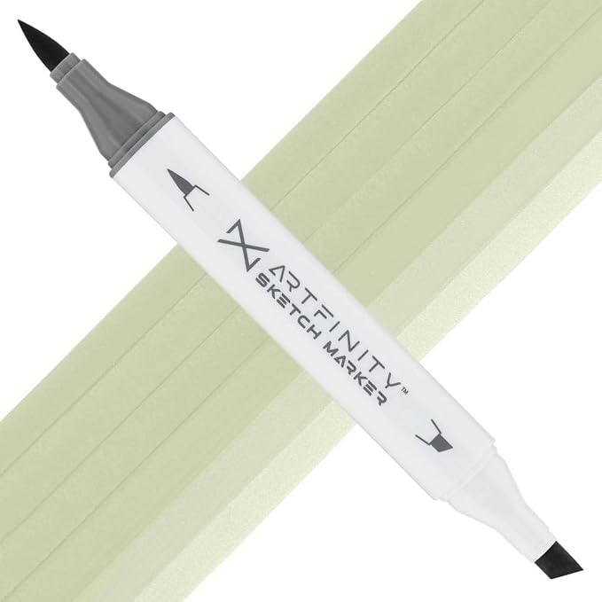 Artfinity Sketch Markers - Spring Dim Green G8-3, Vibrant, Professional, Dye-Based Alcohol Markers for Artists, Drawing, Travel, & More
