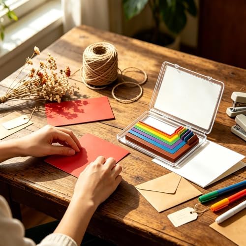 7pcs Paper Crafting Alignment Guides with Case, Precision Layering & Matting Spacers for Card Making, Scrapbooking & Stamping Supplies, Color-Coded Tools with Size Tabs, 1/16" to 1/2" Increments
