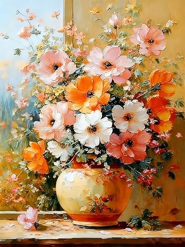 Flower Paint by Numbers Kit for Adults,Wild Daisy Adult Painting by Numbers for Beginner on Canvas,DIY Painting Kits for Home Wall Decor,Gifts (Flower5)