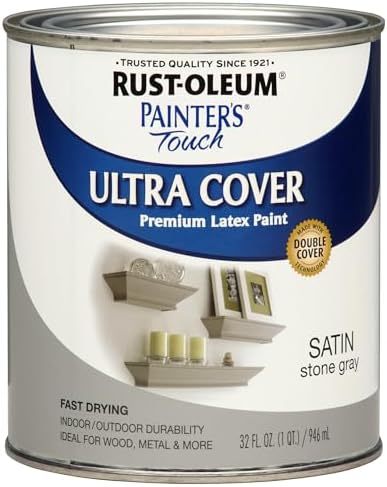 Rust-Oleum Painter's Touch Latex Brush-On Paint, Satin Stone Gray