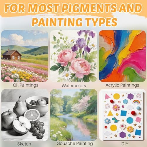 CONDA 24x36 inch Stretched Canvas for Painting, 2 Pack Primed Large Canvas, Primed Acid-Free Cotton 5/8 Inch Profile Value Bulk Pack for Acrylics, Oils Painting