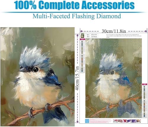WUDWL Blue Bird Diamond Art Kits for Adult Diamond Painting Kits for Adults