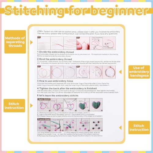 Fanfanwin 4 Pack Christian Embroidery Kit for Beginner Christian Cross Stitch Kits Easy Embroidery with Hoop, Needles, Threads, Instruction, Threads Tools for Hand Craft Lover Women Birthday Gift