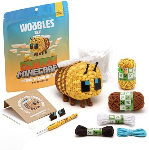 The Woobles Minecraft Crochet Kit for Beginners (Bee)