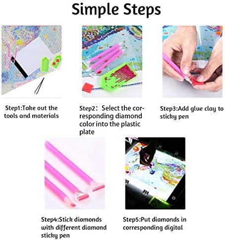 LIRUNQIU 59 Pcs Diamond Painting A4 LED Light Pad Kit