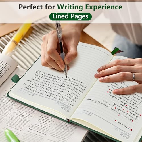 Lined Notebook 5.9"x8.5", Hardcover Leather Journal for Women Men,160 Pages | Medium Size 100 Gsm Writing Journal, Leather Journaling Notebooks for Work School Business Travel Note taking & Daily Diary