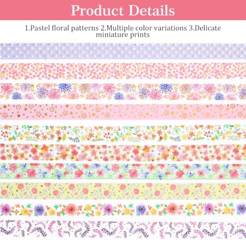 cobee 10 Rolls Sparkling Gold Foil Washi Tape Set, Decorative Masking Tape