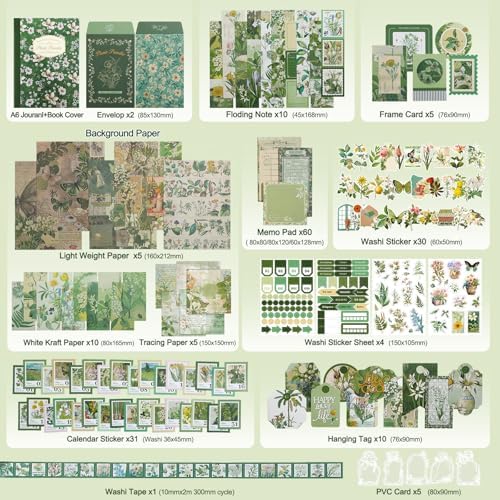 miikoul Vintage Scrapbooking Supplies Kit for Teen Girl Kid Women Diy Gift