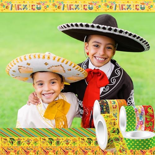 Mexican Fiesta Washi Tape 12 Rolls Mexican Fiesta Washi Tape Masking Decorative Cinco De Mayo Washi Tape for DIY Craft Gift Wrapping Handbook Sticker Scrapbook Journaling Party Favor
