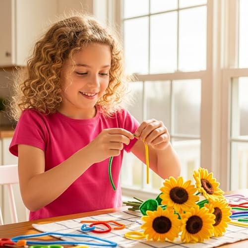 Caydo 200 Pieces Blonde Yellow Pipe Cleaners for Flowers