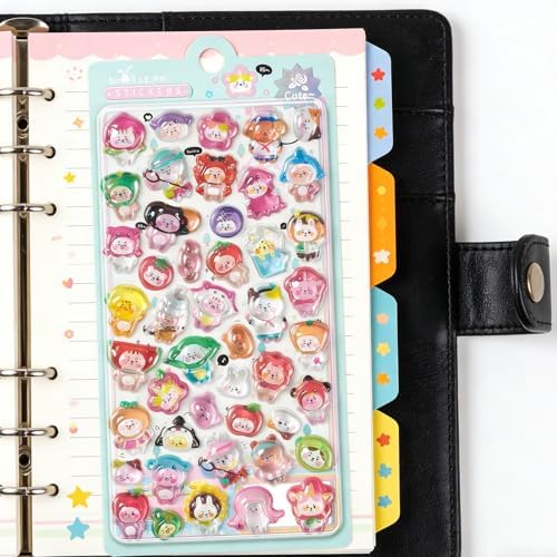 Kawaii Cartoon Animal Stickers - 3D Gel Puffy Sticker Pack, Cute Waterproof Decals for Water Bottle Laptop Skateboard Phone, Scrapbooking Supplies, Teacher Rewards DIY Crafts & Gift Decorations