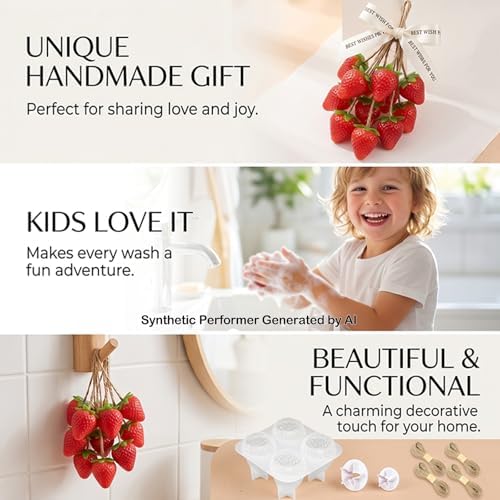 DIY Soap Making Kit, Silicone Strawberry Grape Soap Molds for Handmade
