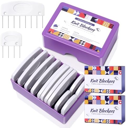 Opstin 2 Boxes Knit Blocking Pins Kit for Knitting & Crochet Projects, Knit Blockers, Blocking Combs,Knitting Block Pins for Blocking Mats, Crochet Blocking Pin