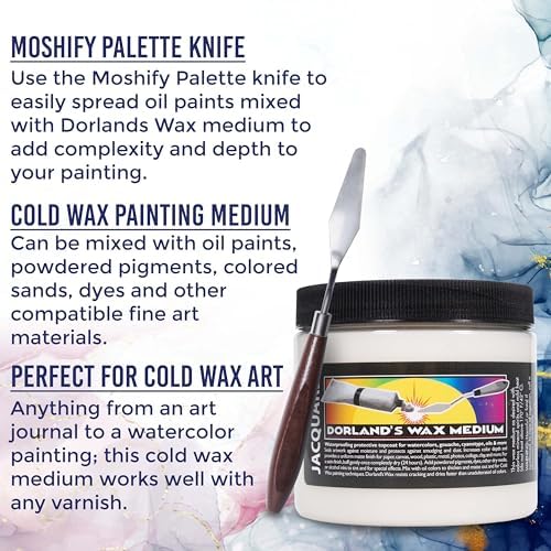 Jacquard 16oz Dorlands Wax Medium for Watercolor Bundled with Palette Knife