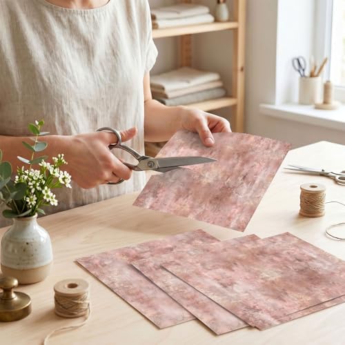 24 Sheets Rose Gold Scrapbook Paper 12x12 Inch 160gsm