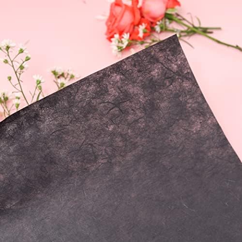 A4 Mulberry Paper 50 Sheets, Natural Fiber Mulberry Paper for Card Making, Watercolor, Calligraphy, Origami, Scrapbooking, Bookbinding & DIY Crafts (Black, A4)