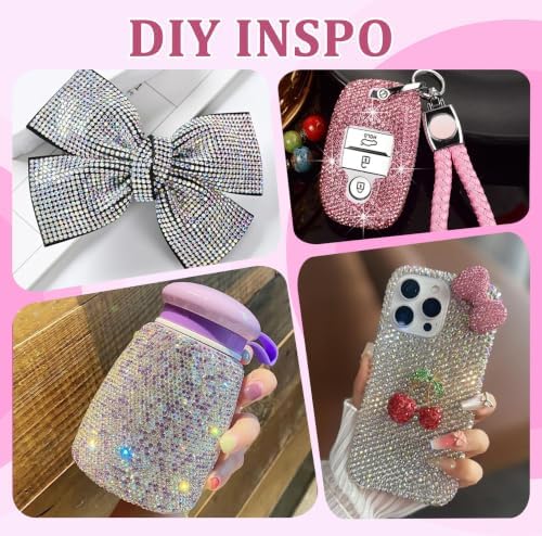 10000PCS White AB Rhinestones Bedazzling Gems 2/3/4/5/6MM Mix Sizes Resin Jelly Bedazzler Kit Flatback with Complete Tools for DIY, Nail, Art Craft for Girls Gift