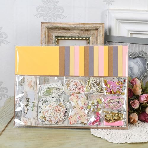 Huralona Greeting Card Making Supplies Envelope Kit Gift Anniversary Craft | Handmade DIY Card Kits 15 Cards 15 Envelopes with Accessories for Birthday Thanksgiving Christmas Wedding Invitation